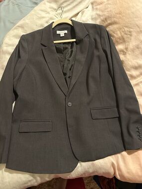 Liz Claiborne Women's Charcoal Single-Button Blazer